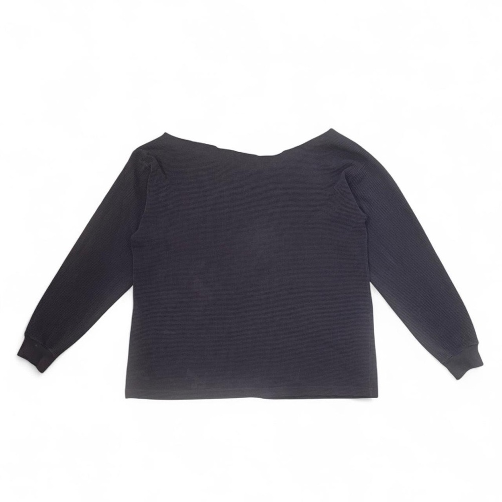 Los Angeles Apparel Off-the-Shoulder Thermal — Dolphin Blue